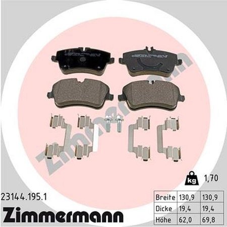 ZIMMERMANN Brake Pad Set, 23144.195.1 23144.195.1